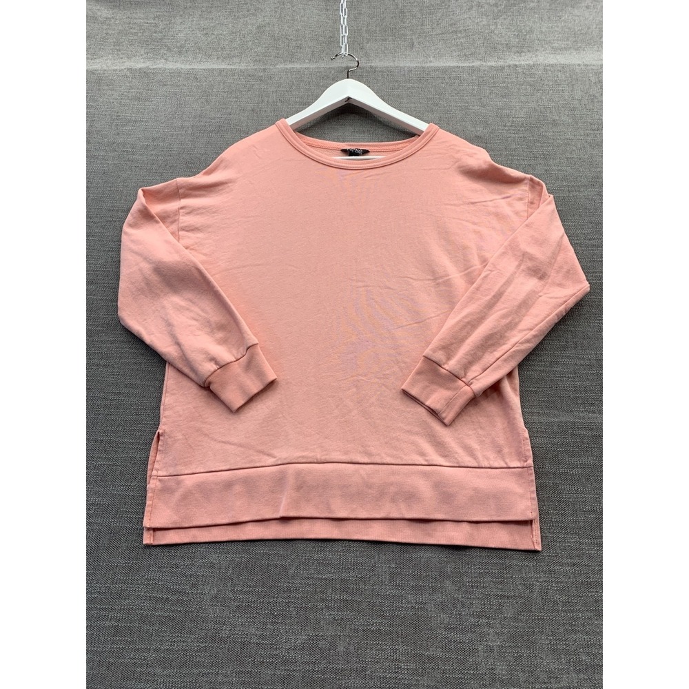 Buffalo David Bitton Sweater Womens Small Pink Tight Knit Side Slit High Low Hem
